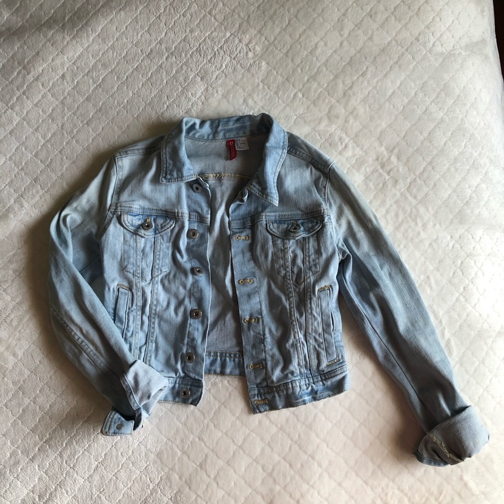 H&M Distressed Fitted Jean Jacket